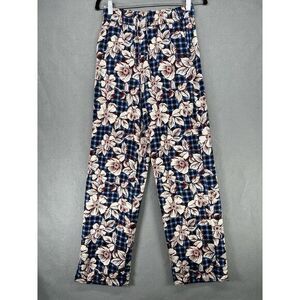 Scotch & Soda Pants Womens S Blue Red Wide Leg Floral‎ Print Flowy Maximalist